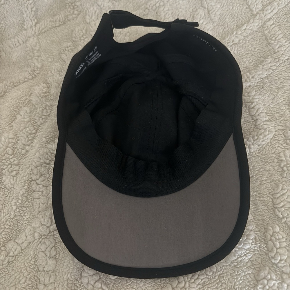 Adidas Hat Cap EUC‎ Strap Back Mens Black  Climalite Performance Golf Running - Picture 3 of 4